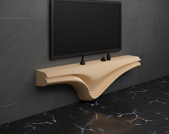 Parametric Shelf Unit Wavy Wooden Tv Unit Design & Architecture Art Modern Furniture - CNC Router File