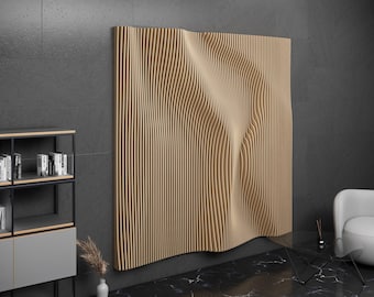 Parametric Art Wavy Wooden - Interior Wall Decor and Modern Furniture - 3D Craft CNC Router