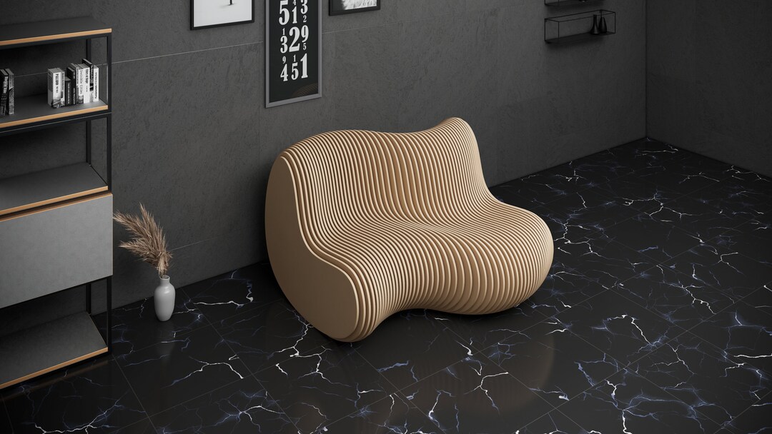 Parametric Sofa Design Wavy Wooden - Modern Furniture - 3D Art CNC ...