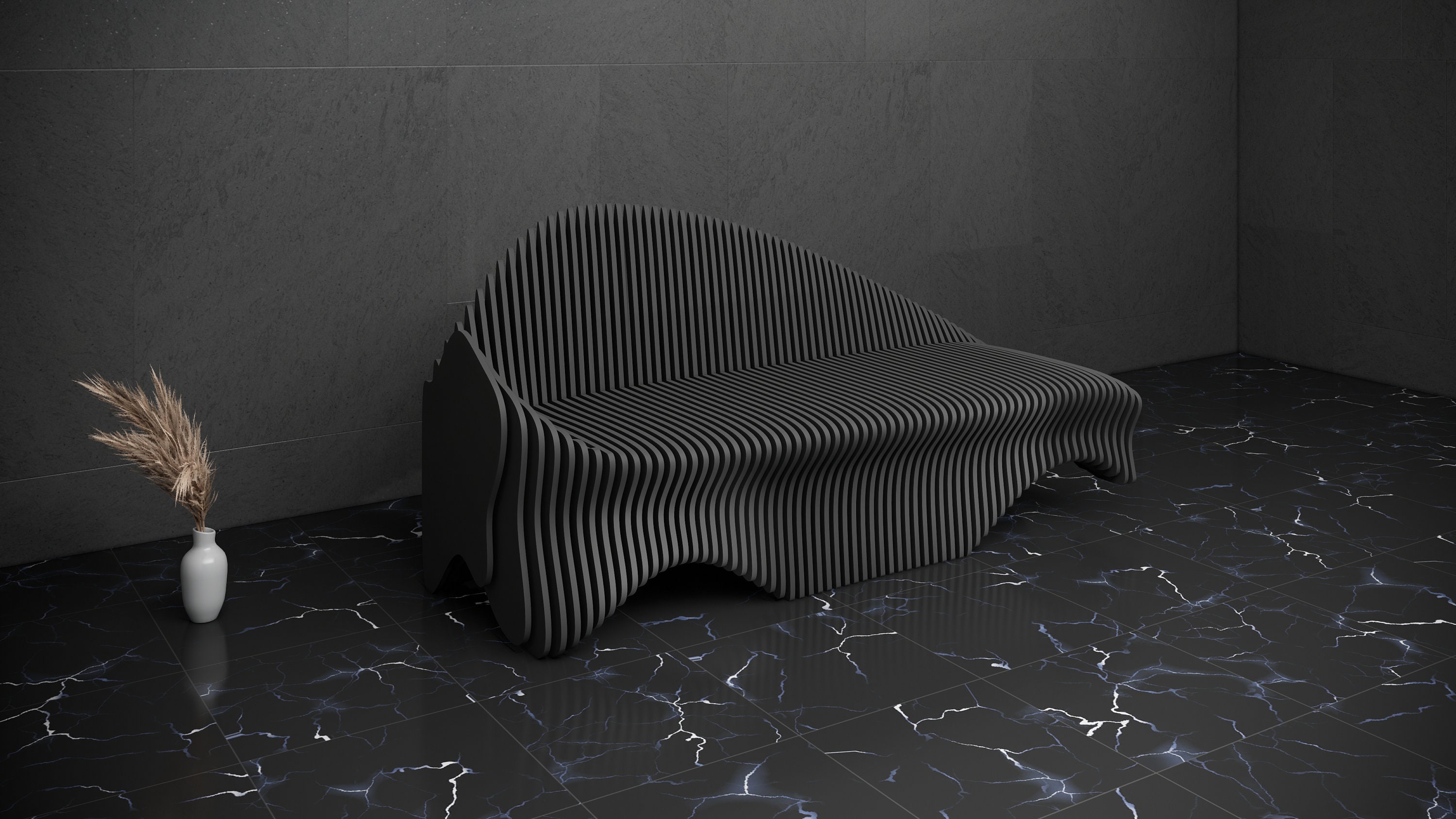 Parametric Sofa Design Wooden Modern Office Furniture 3D Craft - CNC ...