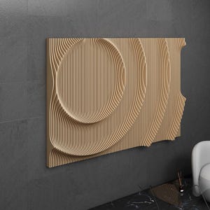 Parametric Art Wooden · Wavy Wooden Wall Decor · 3D Print CNC Router Cutting File · Parametric Wall Design