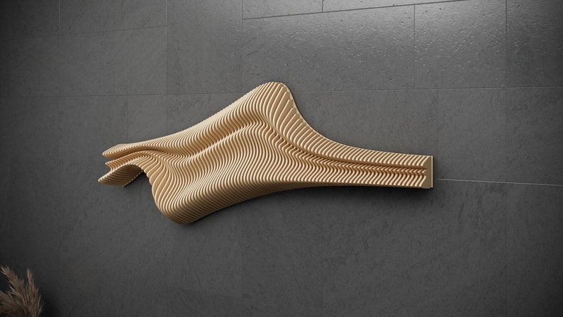 Parametric Design Wavy Wooden Wall Art and Modern Furniture for Wall ...