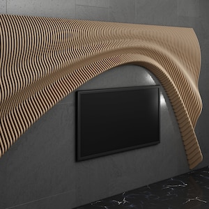 Parametric Art Wavy Wooden Panel and Modern TV Unit Design - CNC Router Cutting Machine File