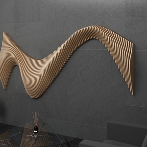 Parametric Design Wavy Wooden Wall Art and Modern Furniture for Wall ...