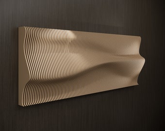 Parametric Art Wooden · Wavy Parametric Wall Decor for Home and Office ·  3D CNC File for Cutting · 3