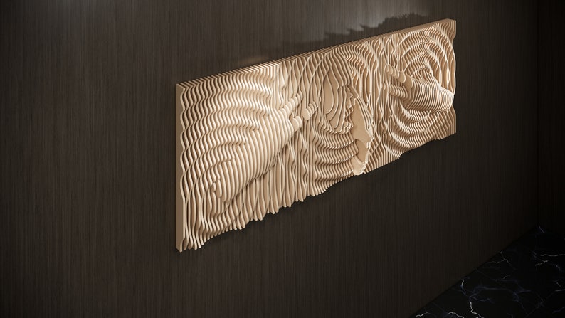 Parametric Art Wooden Wavy Wooden Wall Decor 3D Print CNC Router ...