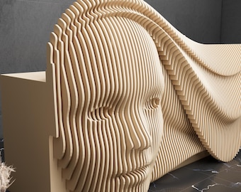 Parametric Art Wooden · Wavy Wooden Furniture · 3D Print CNC Router Cutting File · Parametric Office Desk