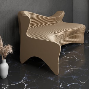 Parametrische Kunst Gewelltes Holzsofa Design & Modernes Möbeldesign - 3D Druck CNC Plotterdatei 8