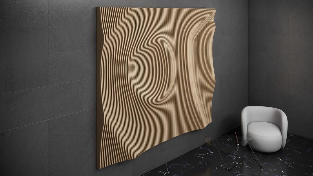 Parametric Art Wooden · Wavy Wooden Wall Decor · 3D Print CNC Router ...