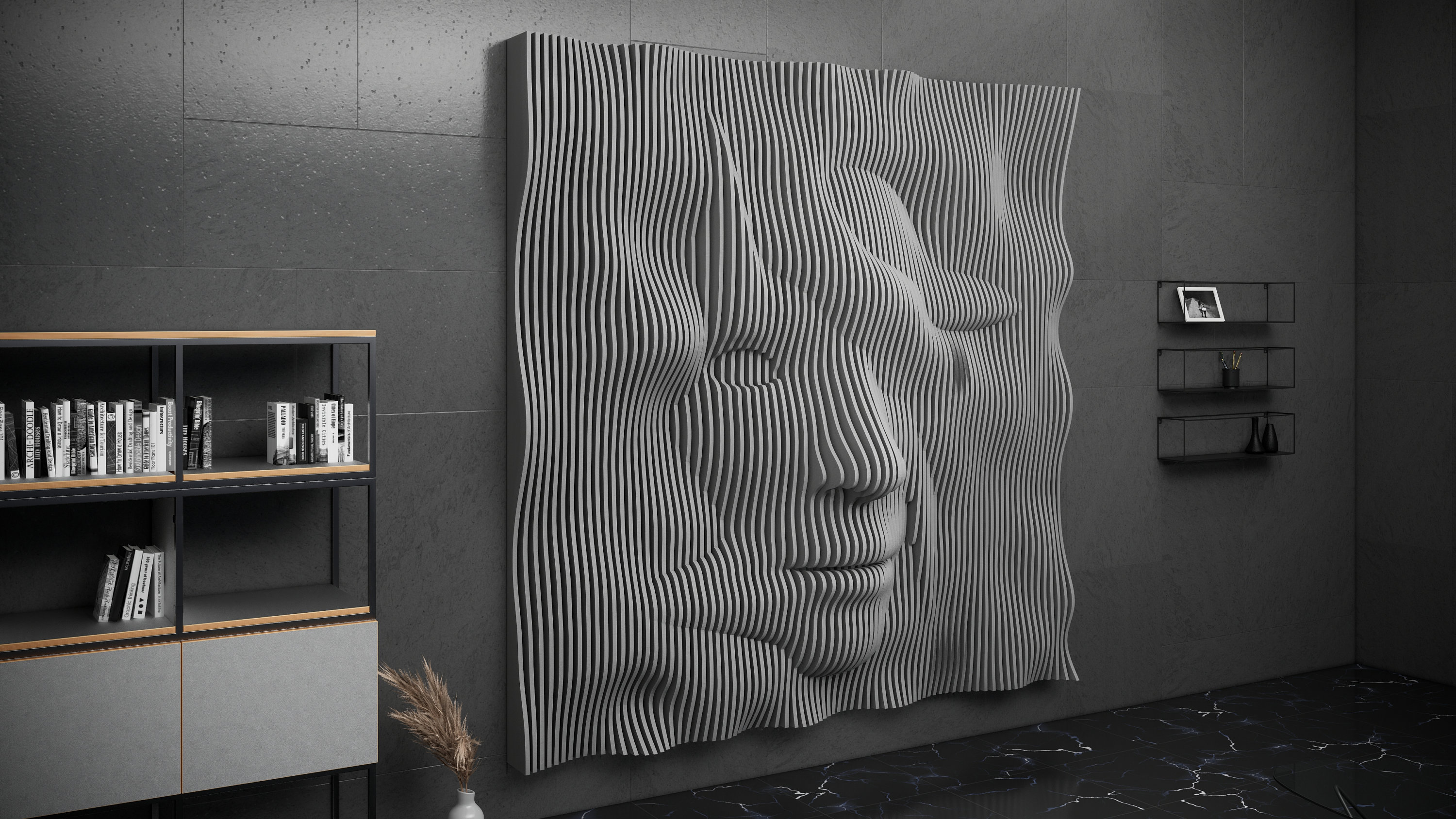Parametric Art Wavy Wooden - Interior Wall Decor and Modern