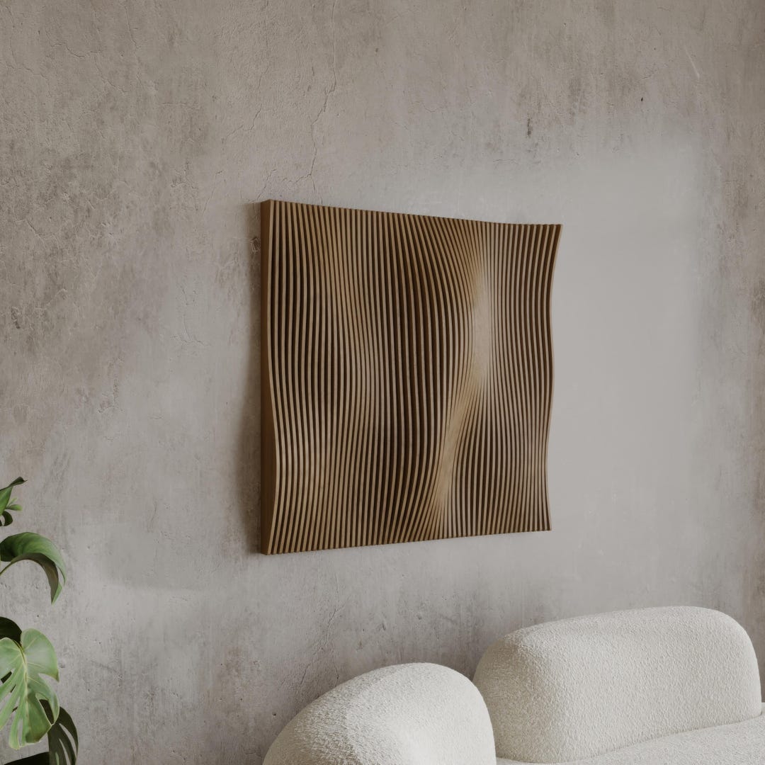 Parametric Wall Art Wavy Wooden Wall Decor & Modern Furniture Design ...