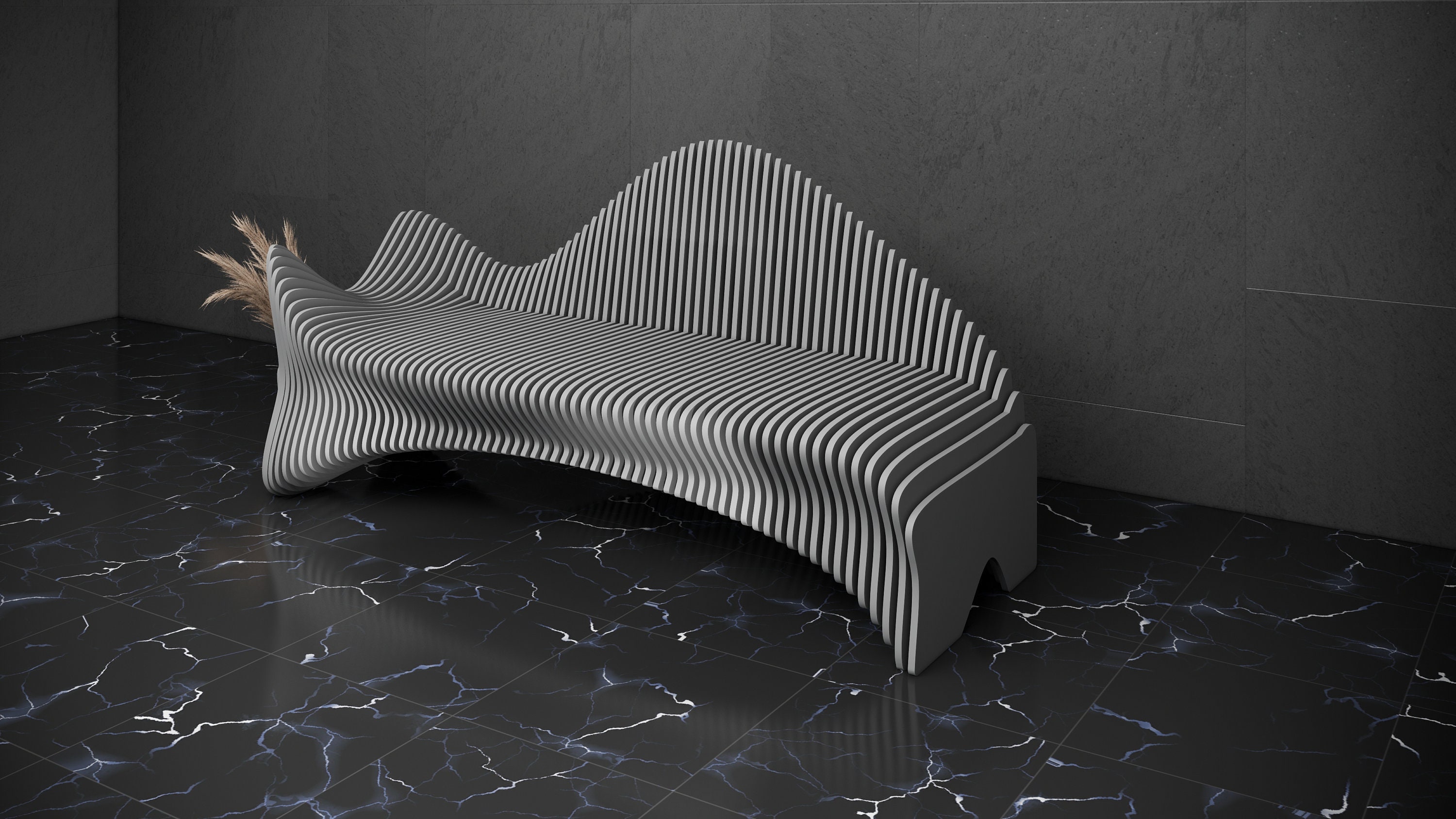 Parametric Sofa Design Wavy Wooden - Modern Office and Home Furniture ...