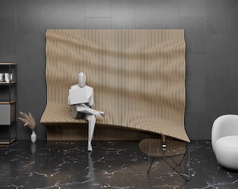 Parametric Art Wooden · Wavy Wooden Wall Decor · 3D Print CNC Router Cutting File · Parametric Wall Panel