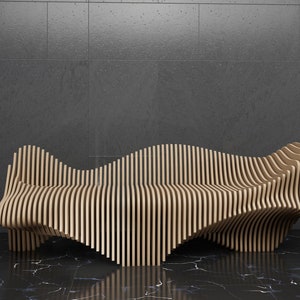 Parametric Sofa Design Wavy Wooden - Modern Furniture - 3D Art CNC ...