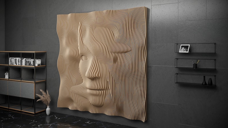 Parametric Art Wavy Wooden - Interior Wall Decor and Modern Furniture ...