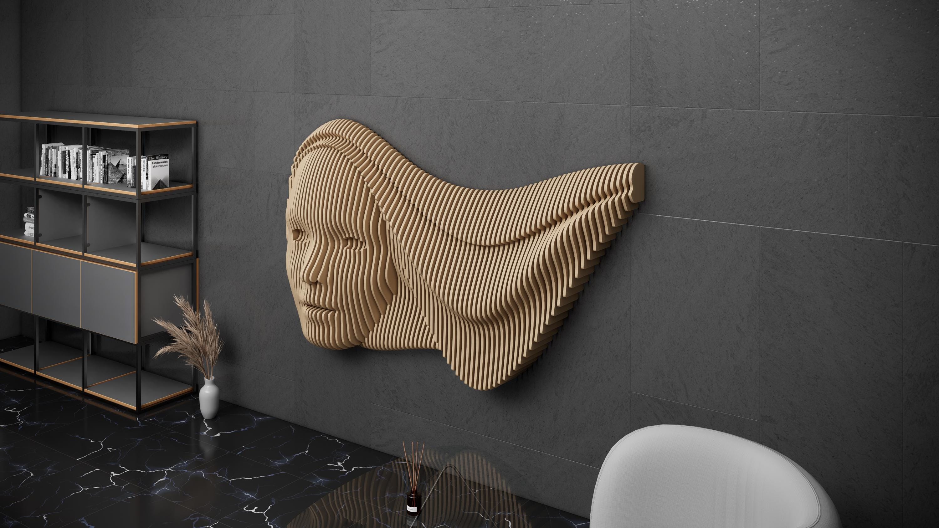 Parametric Art Wooden · Wavy Wooden Wall Decor · 3D Print CNC Router ...