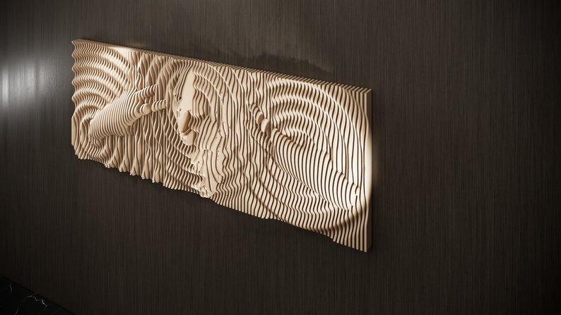Parametric Art Wooden Wavy Wooden Wall Decor 3D Print CNC Router ...