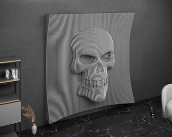 Parametric Art Wooden · Parametric Skull Wall Decor · 3D Print CNC Router Cutting File · Parametric Design Skull