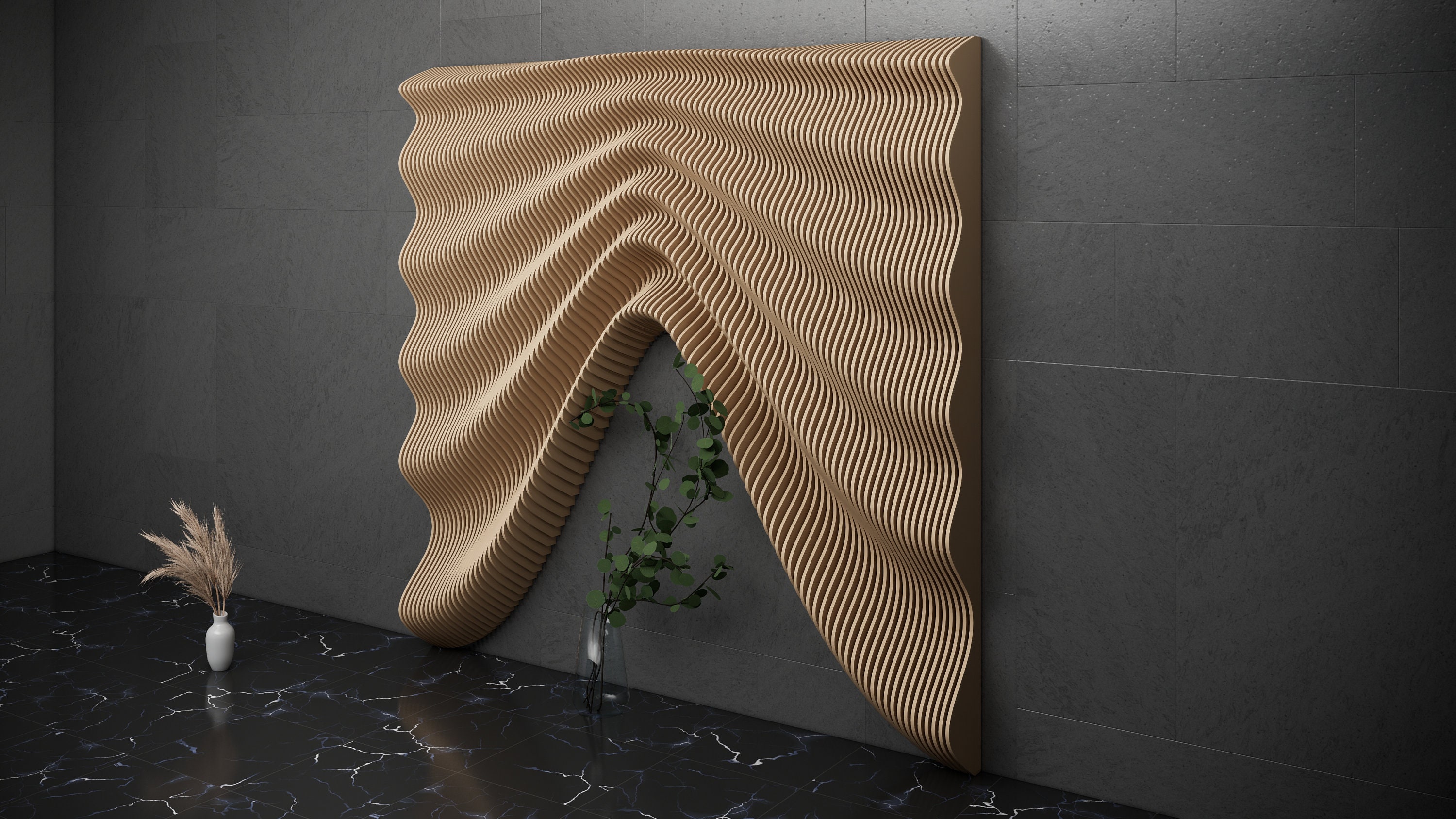 Parametric Art Wooden · Wavy Wooden Wall Decor · 3D Print CNC Router ...