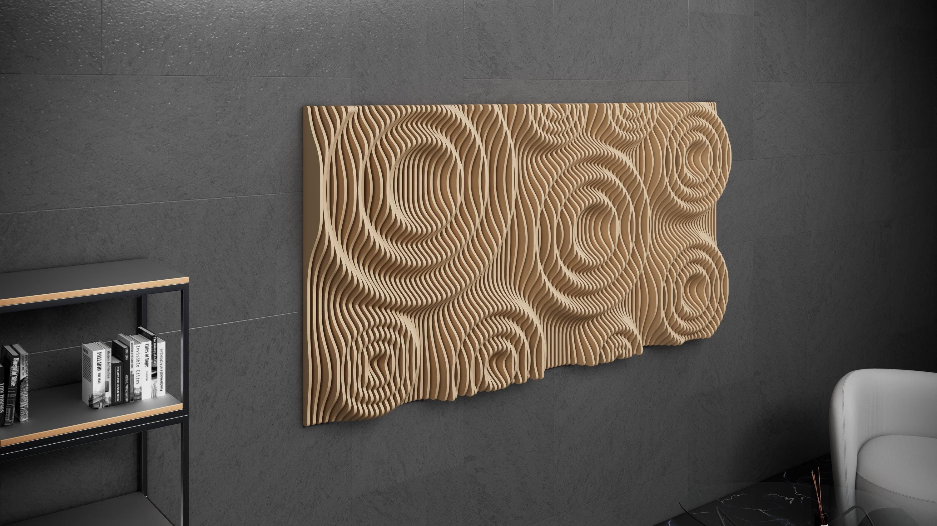 Parametric Art Wooden · Wavy Wooden Wall Decor · 3D Print CNC Router ...