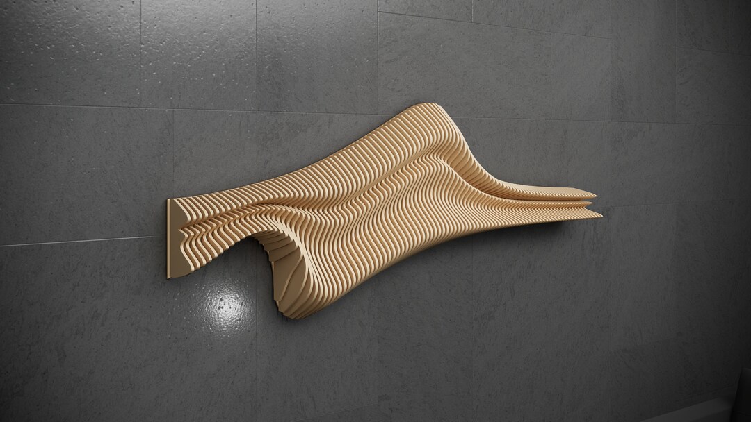 Parametric Design Wavy Wooden Wall Art and Modern Furniture for Wall ...