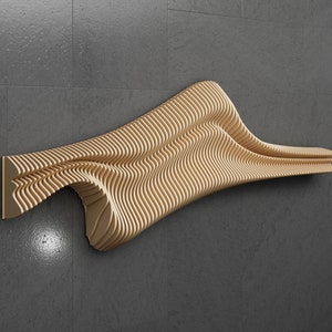 Parametric Design Wavy Wooden Wall Art and Modern Furniture for Wall ...