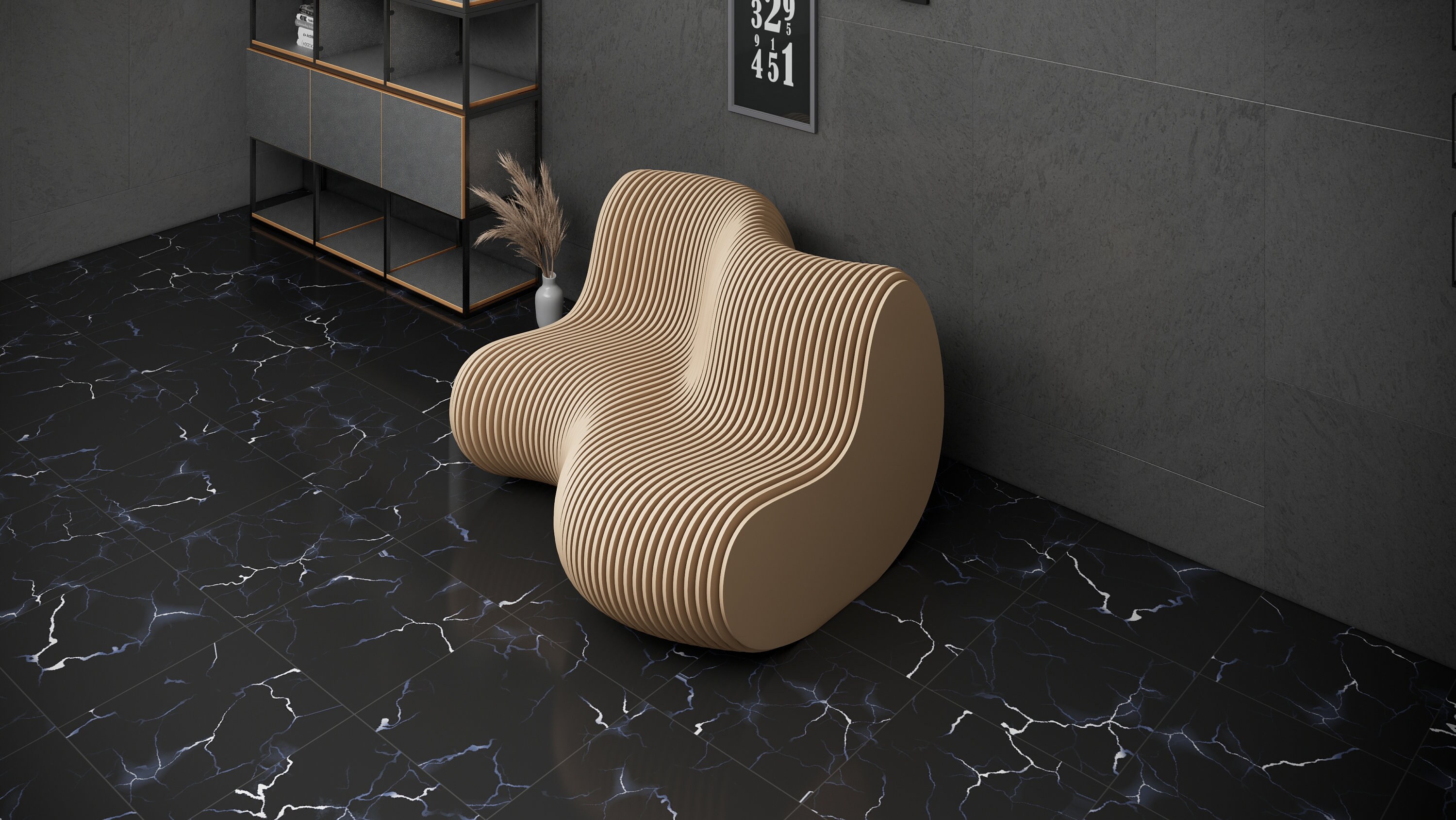 Parametric Sofa Design Wavy Wooden - Modern Furniture - 3D Art CNC ...