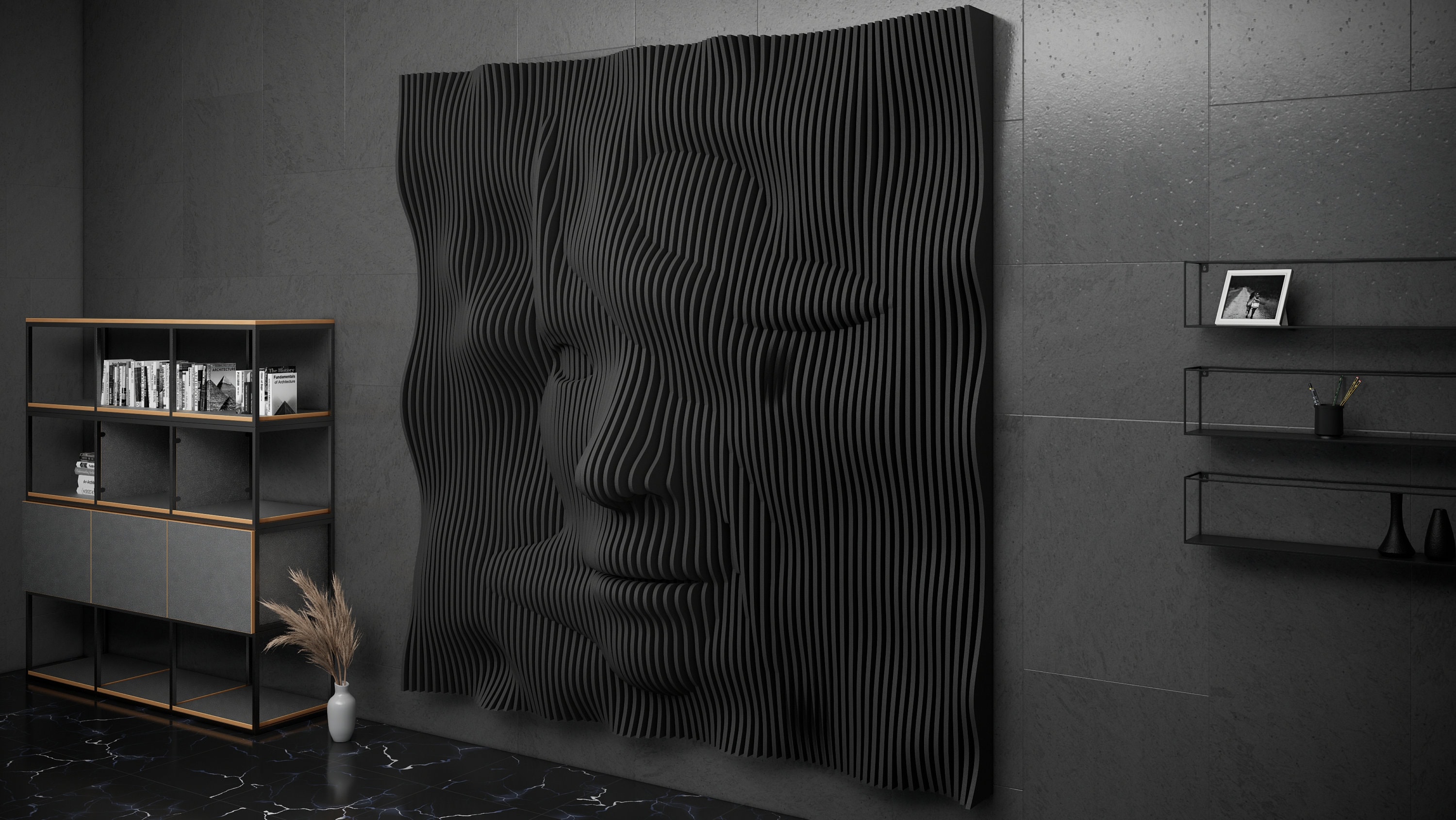Parametric Art Wavy Wooden - Interior Wall Decor and Modern