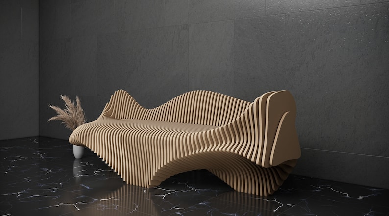 Parametric Sofa Design Wavy Wooden - Modern Furniture - 3D Art CNC ...