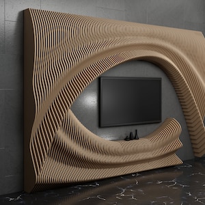 Parametrische Kunst gewellte Holzplatte und moderne TV-Einheit Design - CNC-Fräser-Schneidemaschine Datei