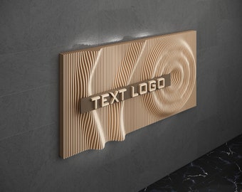 Parametric Logo Design Wavy Wooden Wall Decor and Interior Furniture - 3D Art CNC Router Cutting Machine File
