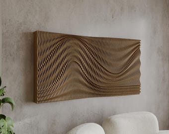 Parametric Art Wavy Wooden - Interior Wall Decor and Modern Furniture - 3D Craft CNC Router