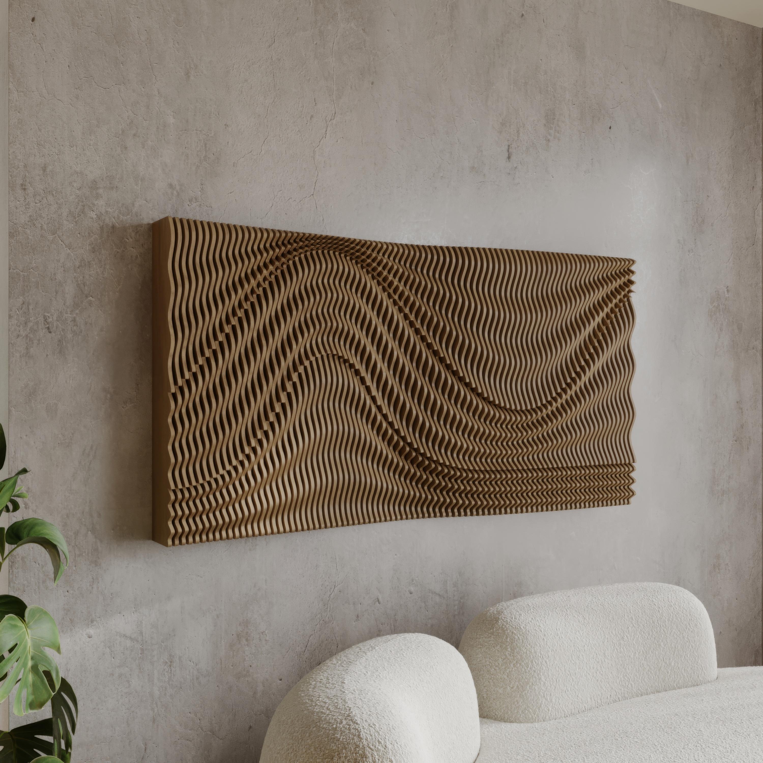 Parametric Art Wavy Wooden - Interior Wall Decor and Modern Furniture ...