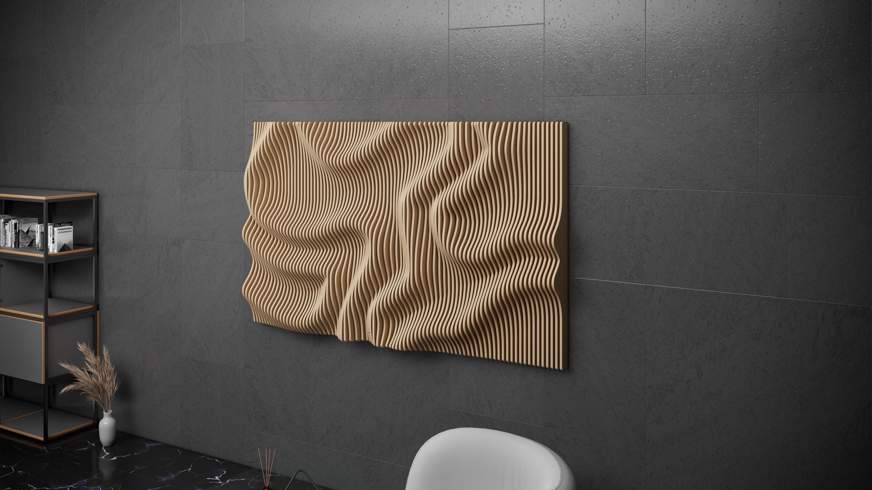 Parametric Art Wooden · Wavy Wooden Wall Decor · 3D Print CNC Router ...