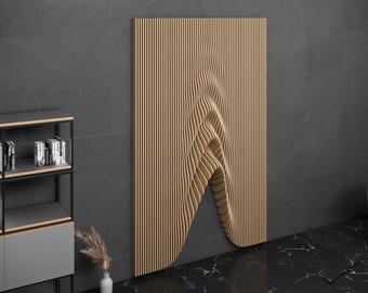 Parametric Design Wavy Wooden Wall Art and Modern Furniture for Wall Decor Panel - 3D Craft CNC Router