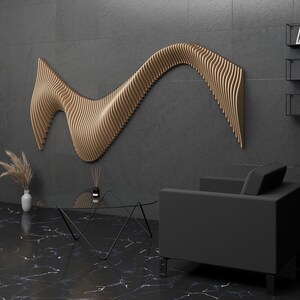 Parametric Design Wavy Wooden Wall Art and Modern Furniture for Wall ...