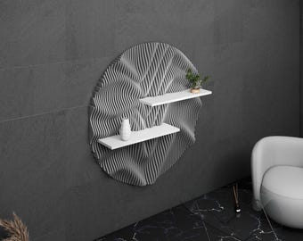 Parametric Wall Art Wavy Wooden Shelf Decor & Modern Furniture Design - 3D Printed Cutting Machine File