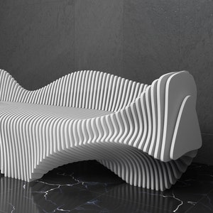 Parametric Sofa Design Wavy Wooden - Modern Furniture - 3D Art CNC ...