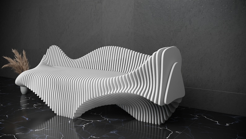 Parametric Sofa Design Wavy Wooden - Modern Furniture - 3D Art CNC ...