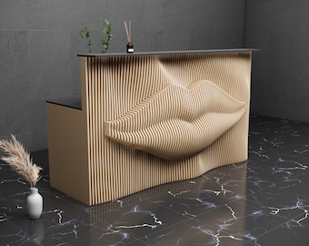 Parametric Art Wooden · Wavy Wooden Furniture · 3D Print CNC Router Cutting File · Parametric Office Desk · Parametric Lips Office Desk