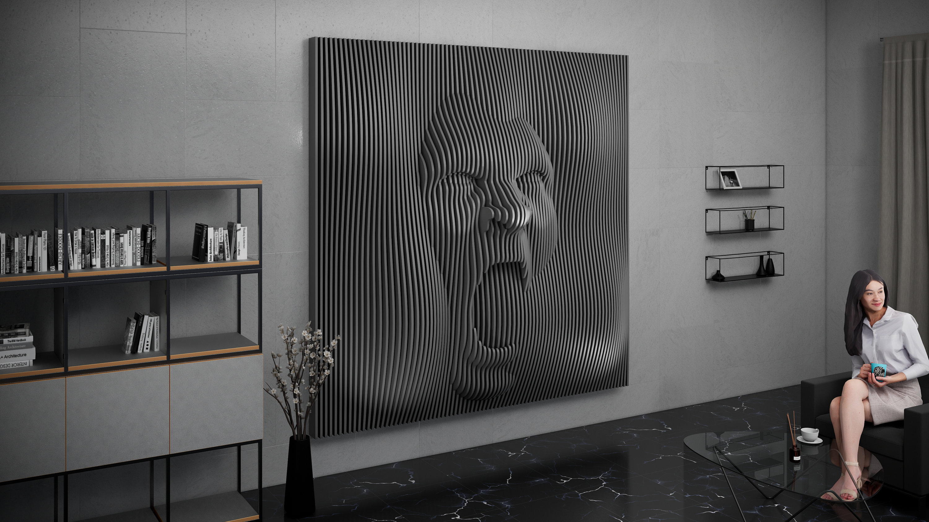 Parametric Art Wooden Wavy Wooden Wall Decor 3D Print CNC Router