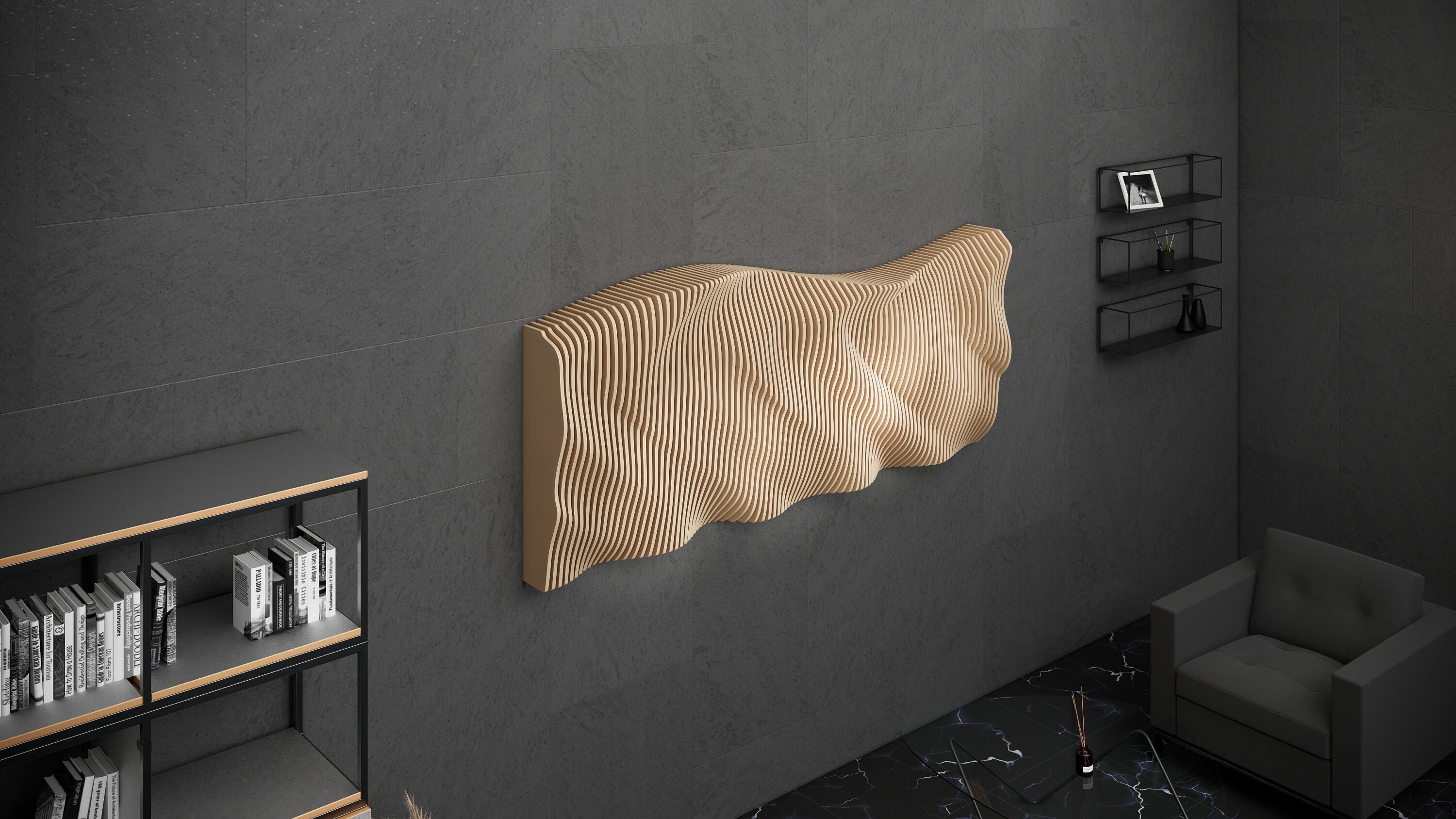 Parametric Art Wooden · Wavy Wooden Wall Decor · 3D Print CNC Router ...