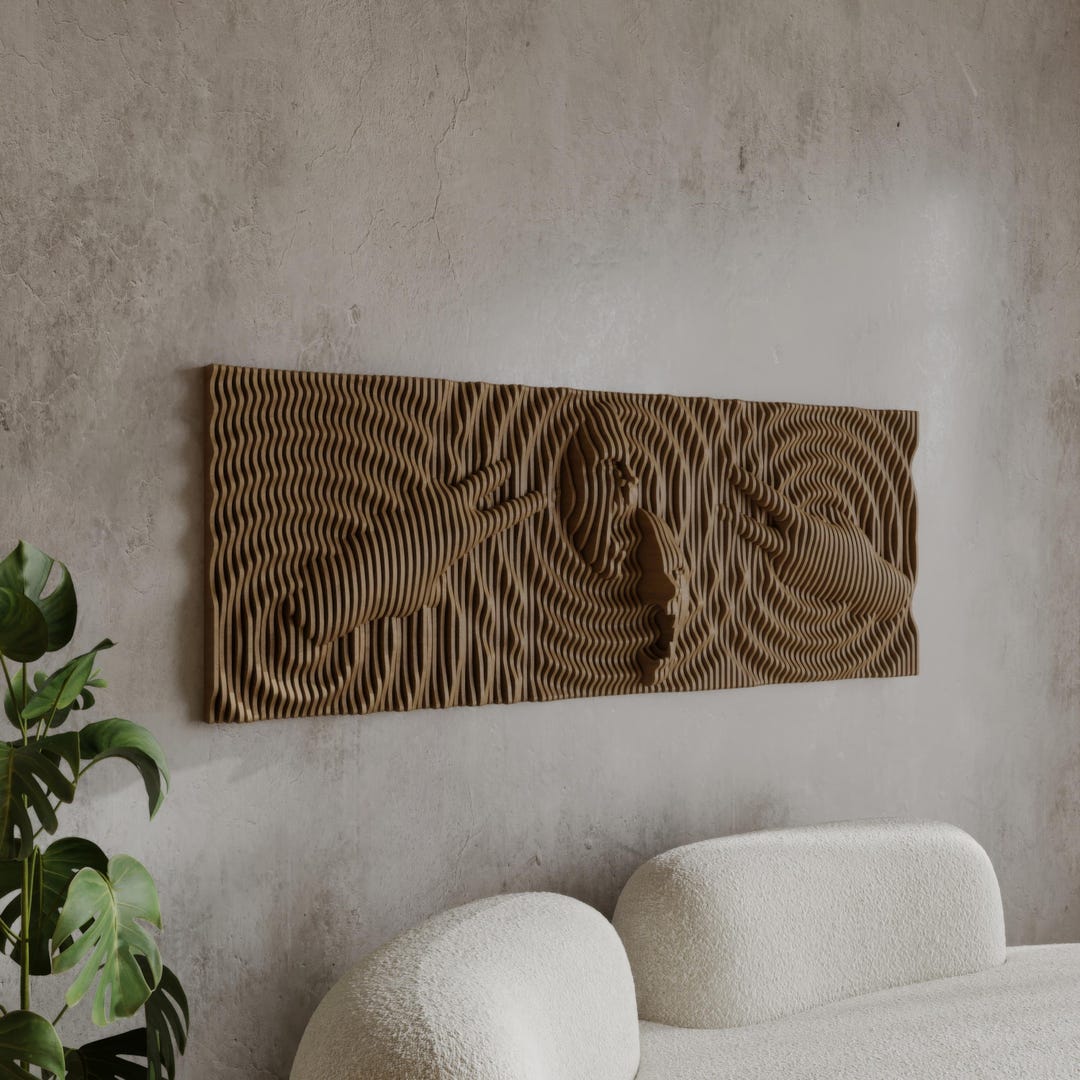 Parametric Art Wooden · Wavy Wooden Wall Decor · 3D Print CNC Router ...