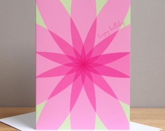 Verjaardagskaart, gelukkige verjaardagskaart, kaart voor haar, verjaardagskaart voor haar, moderne verjaardagskaart, abstracte verjaardagskaart, hedendaagse kaart.
