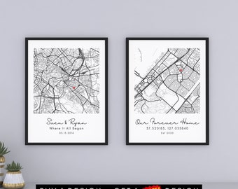 Custom Map Print | Our First Date Map | Housewarming Invitation Card | Wedding Anniversary Gift | Birthday Gift Poster | DIGITAL DOWNLOAD