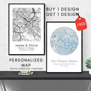 Aangepaste kaartafdruk, onze eerste datumkaart, gepersonaliseerde reiskaart cadeau, jubileumcadeau, verjaardagscadeau idee, huwelijkscadeau poster, AFDRUKBAAR