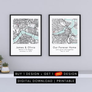 Aangepaste kaartafdruk | Ons huis voor altijd | Uitnodigingskaart housewarming | Huwelijksverjaardagscadeau | Verjaardagscadeauposter | AFDRUKBAAR BESTAND