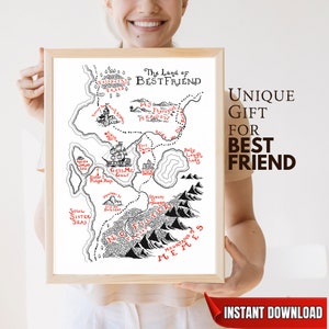 Beste vriend kaart poster, afdrukbaar vriendschapscadeau, cadeaus voor haar verjaardag, zielszus cadeau, beste vriend kunst aan de muur poster, bestie kaart afdrukken