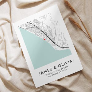 Là où tout a commencé, impression de carte personnalisée | Notre premier rendez-vous sur la carte | Cadeau d'anniversaire de mariage | Où nous sommes-nous rencontrés | Poster cadeau d'anniversaire | TÉLÉCHARGEMENT NUMÉRIQUE