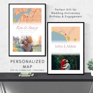 Where It All Began Custom Map Print | Our First Date Map | Wedding Anniversary Gift | Where We Met | Birthday Gift Poster | DIGITAL DOWNLOAD